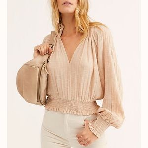fp one solid smocked top